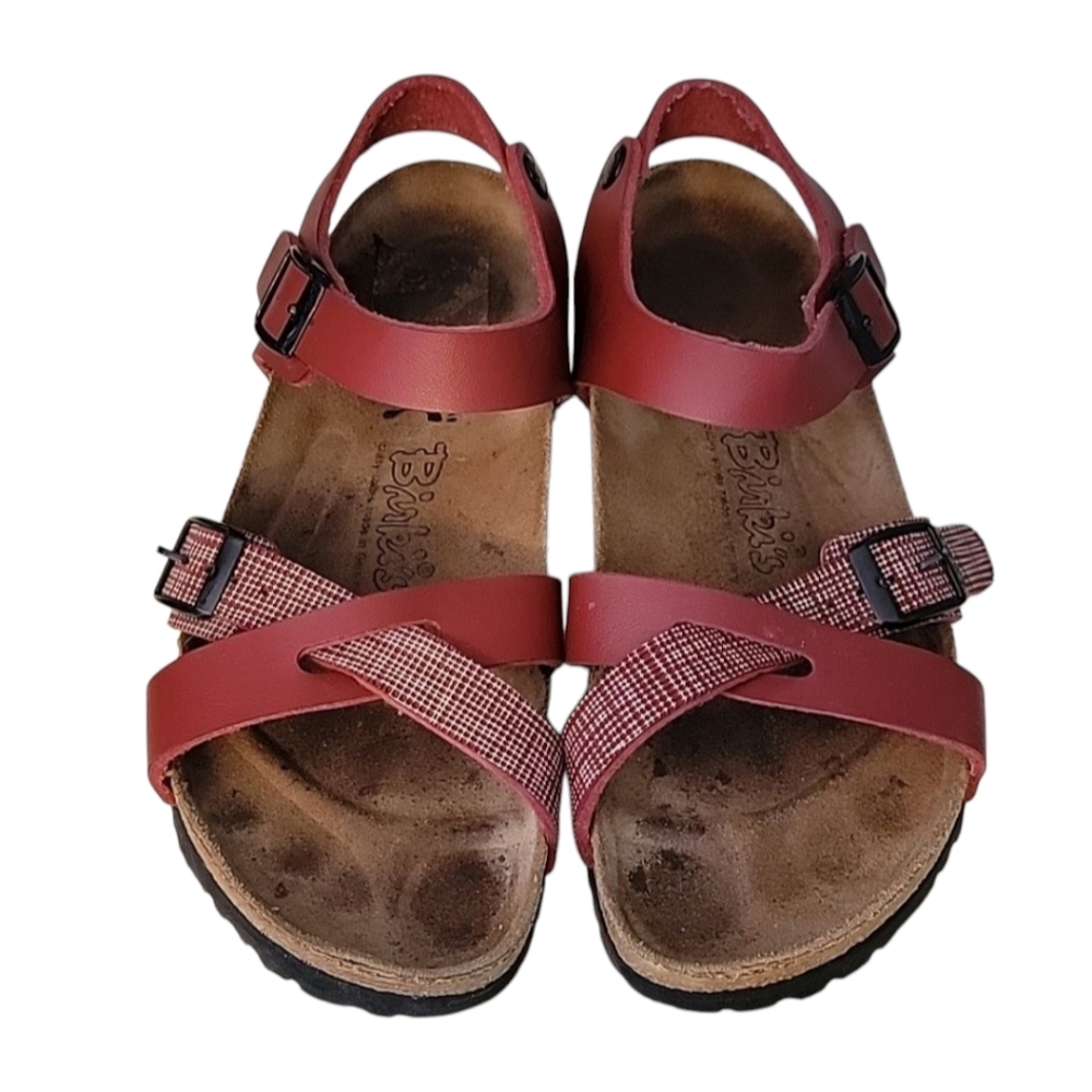 BIRKI'S Lillie Criss Cross Burgundy Sandals Women's‎ US 6-6.5 EUR 37 BIRK…